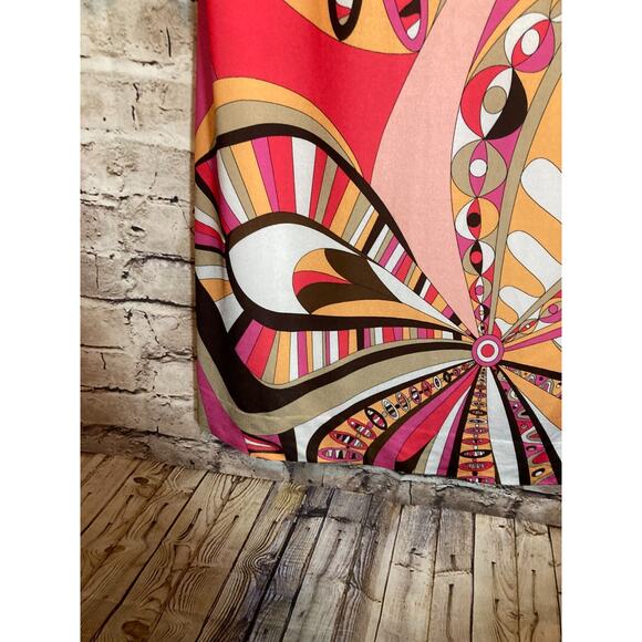 Etcetera Midi Dress Womens 6 Pink Retro Florals Shift Long Sleeve Stretch - Picture 11 of 15